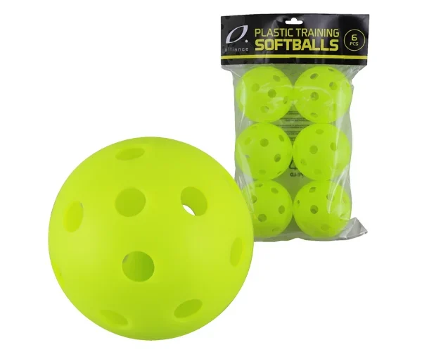 PLASTIC TRAINING SOFTBALL 90MM – 6 Pack