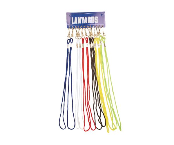 WHISTLE LANYARDS CARD OF12 – MIXED COLOURS