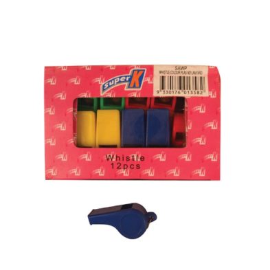 COLOUR WHISTLE NO LANYARD - PLASTIC