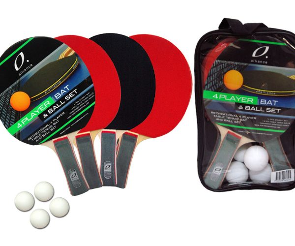 4 PLAYER BAT AND BALL TABLE TENNIS SET