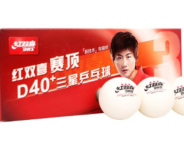 DHS TABLE TENNIS BALLS D40+ 3 STAR ABS – BOX OF 10