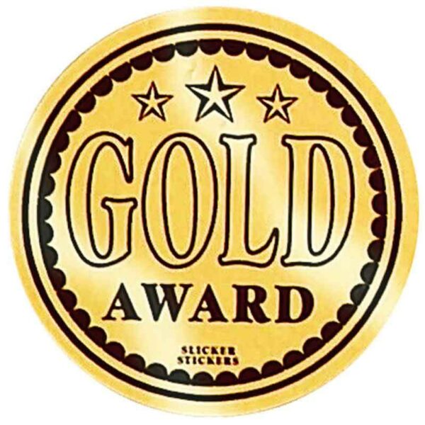 Gold Award Metallic Stickers