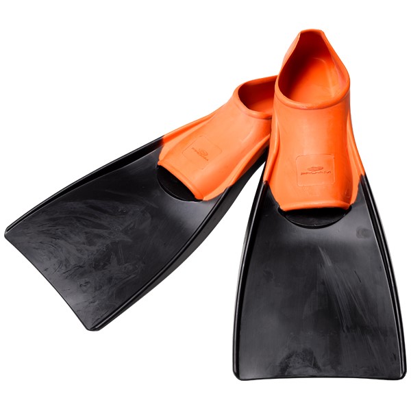 SWIM FINS FULL RUBBER BLACK/ORANGE 13-15