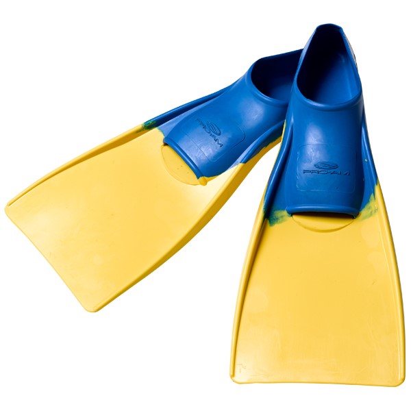 SWIM FINS FULL RUBBER BLUE/YELLOW 8-11 Jr