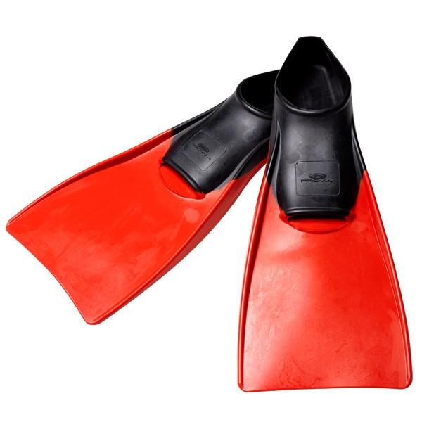 SWIM FINS FULL RUBBER RED/BLACK 9-11