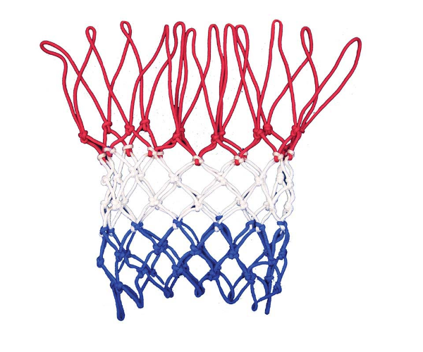 BASKETBALL NET HEAVY DUTY TRI-COLOUR – R/W/B